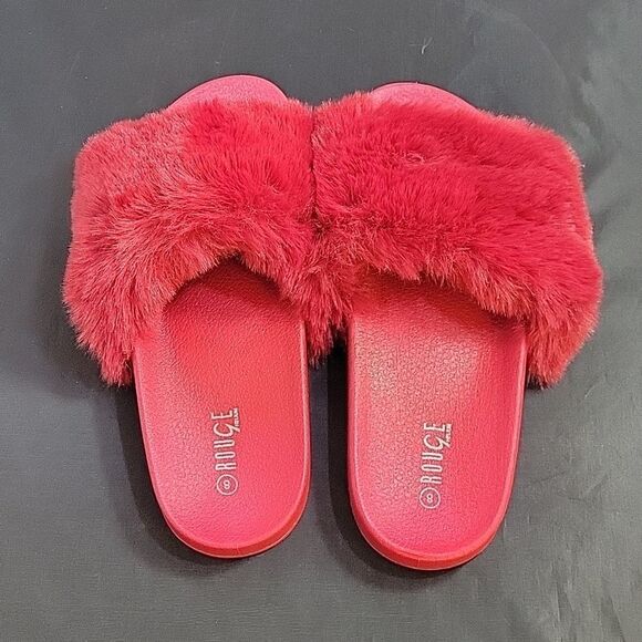 BRAND NEW ROUGE HELUIM FAUX FUR OPEN TOE WOMEN"S SANDAL - Picture 5 of 12